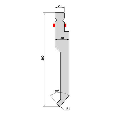 LS10.62 Quicklock Press Brake Punch 80 derajat Induksi pengerasan